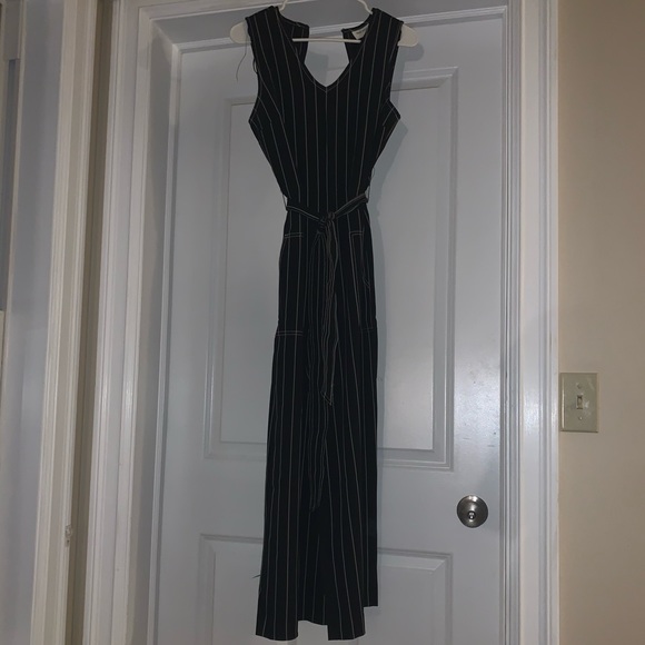 Nine West Black & White Pin Stripe Jumpsuit Sm Med - Picture 5 of 7